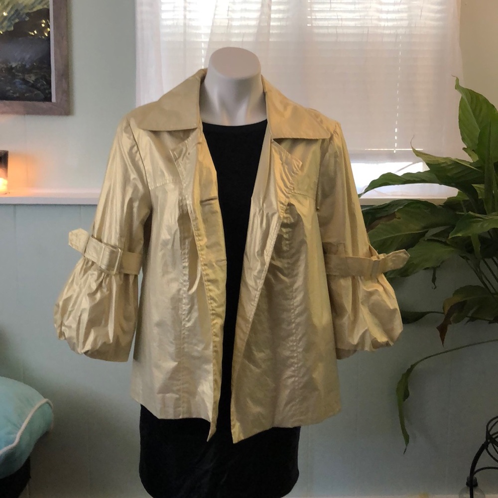 Tribal Light Gold Metallic Cotton Jacket
